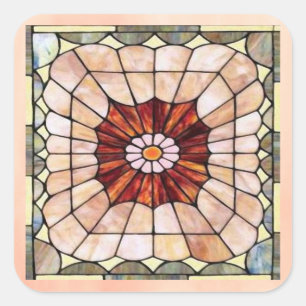 Cuadrada Pegatina De Vidrio Manchado Art Déco 2