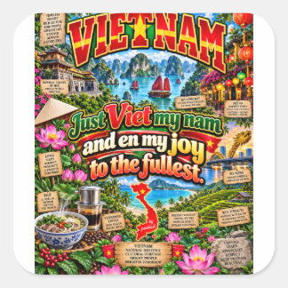 Cuadrada Pegatina de Vietnam