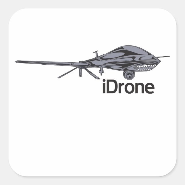 Cuadrada pegatina de vigilancia de iDrone (Anverso)