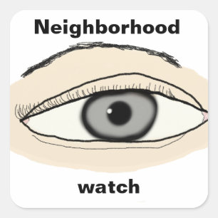 Cuadrada Pegatina de vigilancia del vecindario