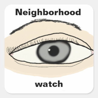 Cuadrada Pegatina de vigilancia del vecindario