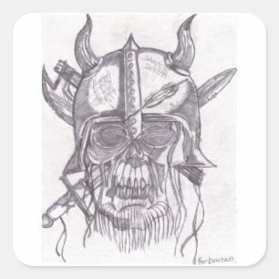 Cuadrada Pegatina de Viking