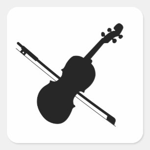 Cuadrada Pegatina de violín