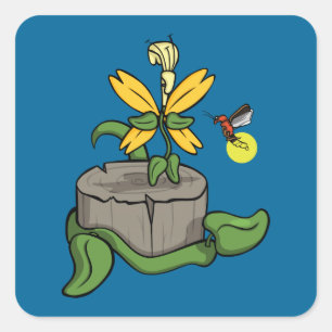 Cuadrada Pegatina de visitantes de verano