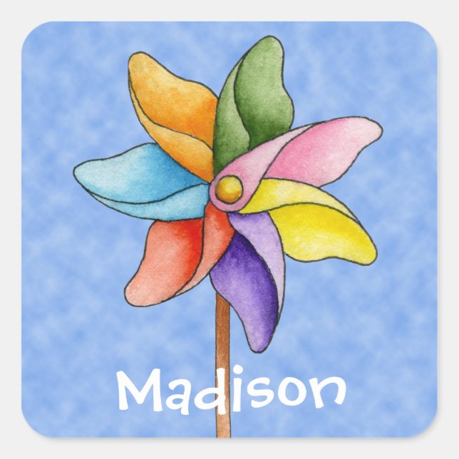 Cuadrada Pegatina de volante (Anverso)