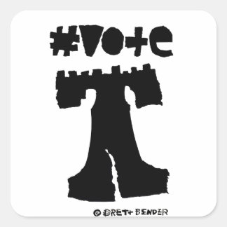 Cuadrada pegatina de #vote