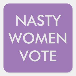 Cuadrada Pegatina de voto de mujeres desagradables