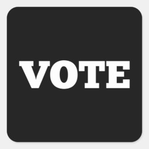 Cuadrada Pegatina de voto en fondo negro