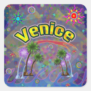 Cuadrada Pegatina de Voyage Noble de Venice Beach