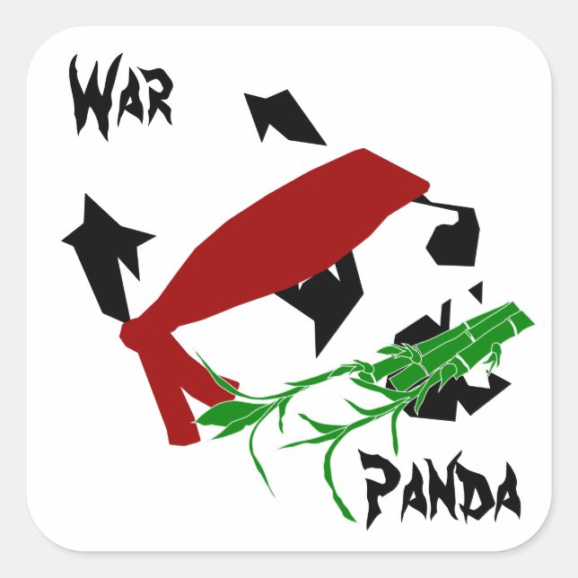 Cuadrada Pegatina de War Panda (Anverso)