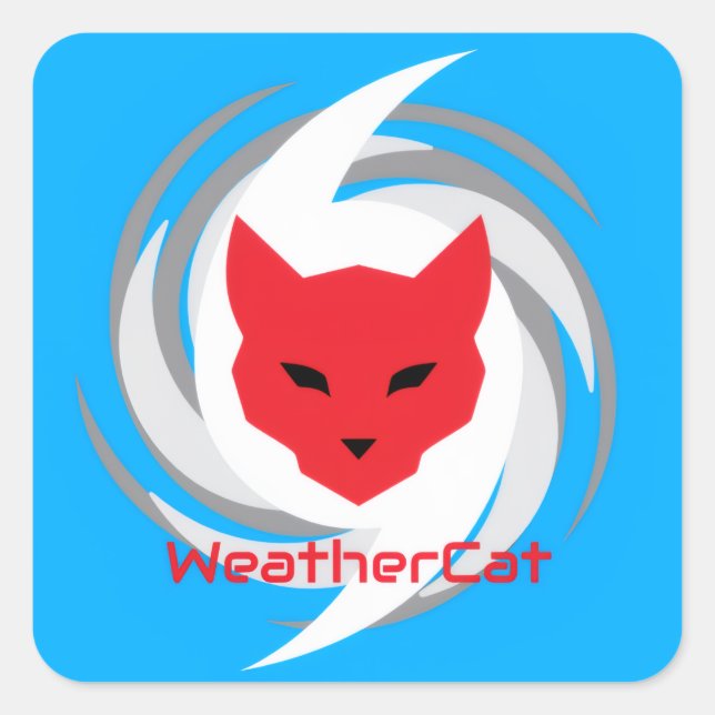Cuadrada Pegatina de WeatherCat (Anverso)