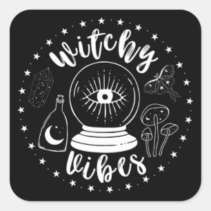 Cuadrada Pegatina de Witchy Vibes