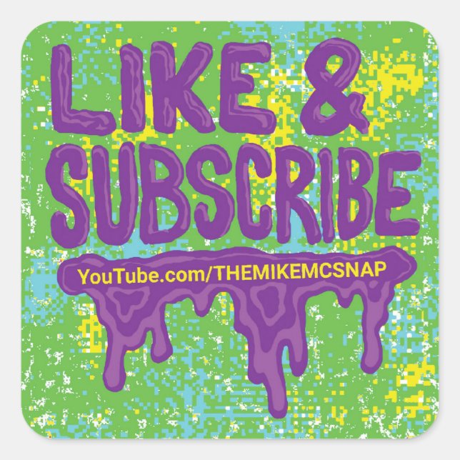 Cuadrada Pegatina de Youtube (Anverso)