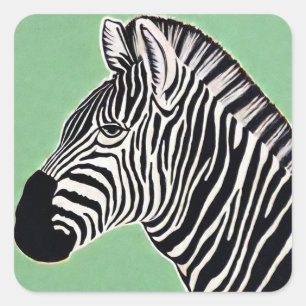 Cuadrada Pegatina de Zebra Square