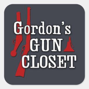 Cuadrada Pegatina del armario del arma de Gordon