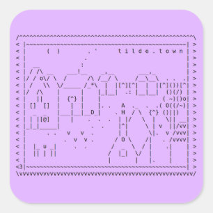 Cuadrada pegatina del arte de tilde.town ASCII