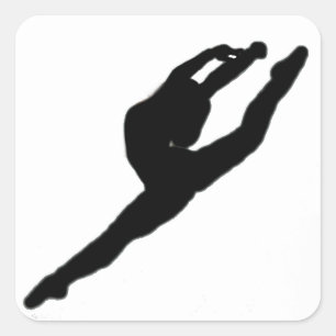 Cuadrada Pegatina del bailarín de la bailarina