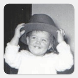 Cuadrada Pegatina del bebé del gorra