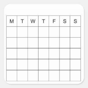 Cuadrada Pegatina del calendario del diario de la bala mini