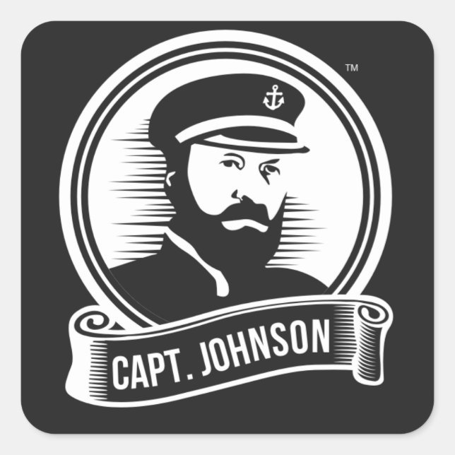 Cuadrada Pegatina del capitán Johnson (Anverso)