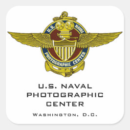 Cuadrada Pegatina del Centro Fotográfico Naval de Estados U