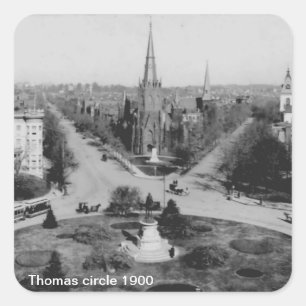 Cuadrada Pegatina del círculo Thomas de 1900