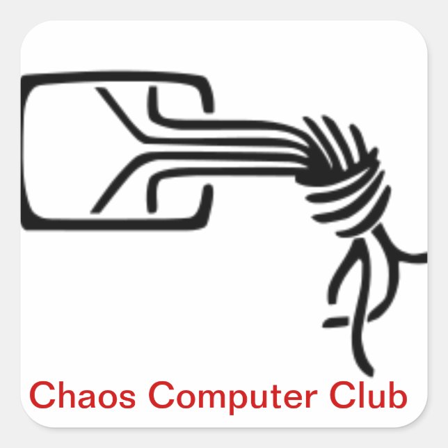 Cuadrada Pegatina del Club de Computadoras Chaos (Anverso)