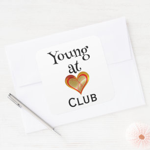 Cuadrada Pegatina del Club Jóvenes de Corazón