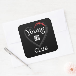 Cuadrada Pegatina del Club Jóvenes de Corazón