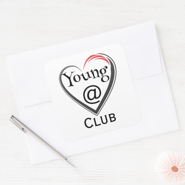 Cuadrada Pegatina del club Jóvenes de Corazón (Sobre)