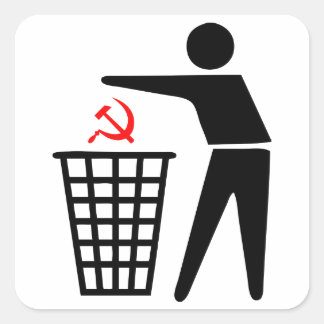 Cuadrada Pegatina del comunismo de basura