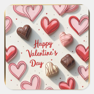 Cuadrada Pegatina del corazón