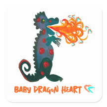 Pegatina del corazón del dragón del bebé