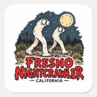 Cuadrada Pegatina del Críptido Fresno Nightcrawler de Calif