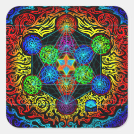 Cuadrada Pegatina del cubo de Metatron