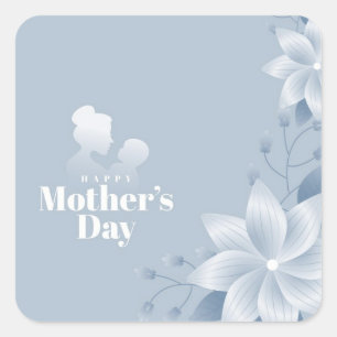 Cuadrada Pegatina del Día de la Madre Feliz