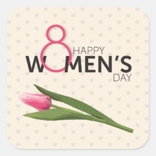 Cuadrada Pegatina del Día de la Mujer