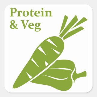 Cuadrada Pegatina del día de la proteína y la vena
