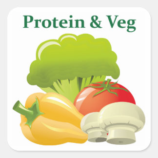 Cuadrada Pegatina del día de la proteína y la vena