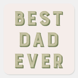 Cuadrada Pegatina del Día del Padre Marqués - Moss
