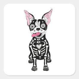 Cuadrada Pegatina del Día del Perro Muerto