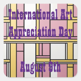 Cuadrada Pegatina del Día Internacional de Apreciación del 