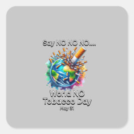 Cuadrada Pegatina del Día Mundial No al Tabaco