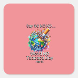Cuadrada Pegatina del Día Mundial Sin Tabaco