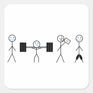 Cuadrada Pegatina del entrenador personal de fitness