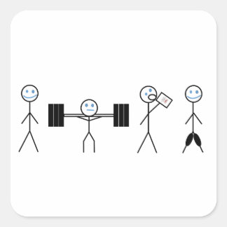 Cuadrada Pegatina del entrenador personal de fitness