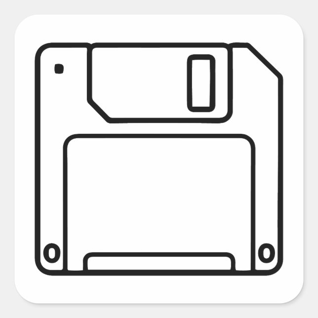 Cuadrada Pegatina del equipo de disquete (Anverso)