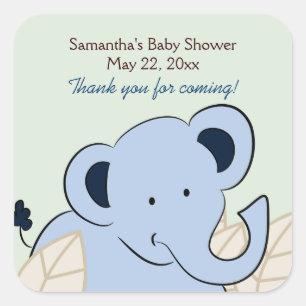 Cuadrada Pegatina del Favor de ZANZIBAR CREW (Elefante) SQU