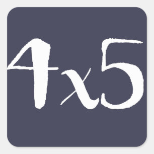 Cuadrada pegatina del formato grande 4x5 - blanco en la