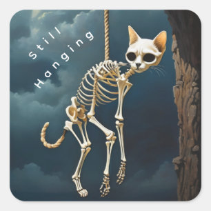 Cuadrada Pegatina del gato cuadrado colgante de Skelton